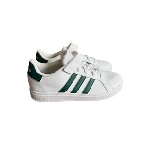 Adidas Grand Court Kids Sneakers Cloud White & Collegiate Green Size 5